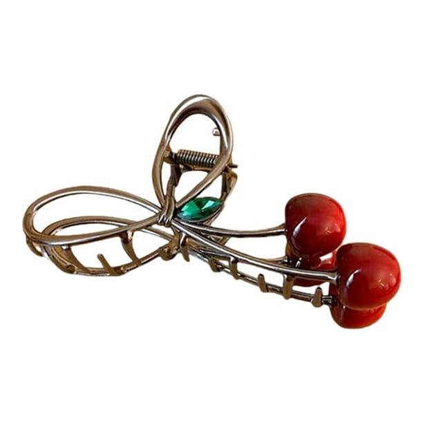 Cherry Hair Clips Design for Thick Or Thin Hair Nonslip Hairpins and Barrettes Rhinestone Women's Hair Accessorie