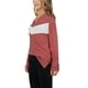 thumbnail image 3 of Mujer Otoño Invierno Top manga larga cuello en V franjas de diferente color suave cómoda mujer camisa Casual para uso diario, 3 of 6