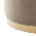thumbnail image 4 of Ottoman Accent Chair, Taupe Gray Natural, Velvet, French Living Lounge Cafe Lobby Hospitality Restaurant, Modern Contemporary Boutique HB36592, 4 of 8