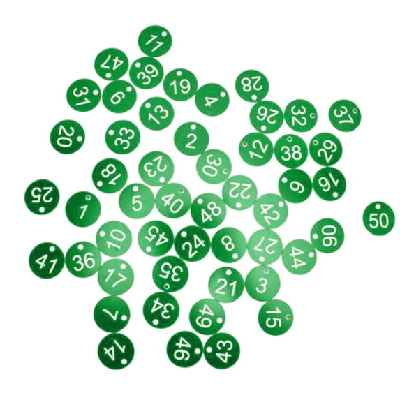 100 Pieces Number Tag for Dormitory Keys Supermarket Locker , green