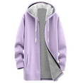thumbnail image 4 of Atogsazn Womens Fleece Lined Jacket Casual Full Zip Long Sleeve Hooded Coat Winter Warm Soft Tops Clothing Outerwear Multicolor S Fashion, 4 of 5