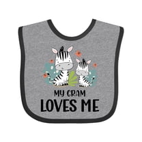 Inktastic Zebra My Gram Loves Me Boys or Girls Baby Bib