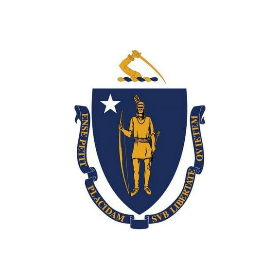 2-Pack Massachusetts State Flag Decal Sticker | 5-Inches By 3-Inches | Laminated Vinyl Decal | PDS327