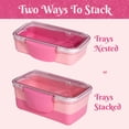 thumbnail image 5 of Paris Hilton 5-Piece Stackable Bento Lunch Box, Pink - Includes Two 15oz Food Trays, Lid, Fork, and Spoon - Perfect for Meal Prep and On-the-Go Lunches, 5 of 7