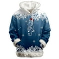 thumbnail image 4 of Women's Christmas Hoodie 2025 Fashion Long Sleeve Trim Snowflake Graphic Hooded Sweatshirt with Pockets Xmas Pullover Top, 4 of 4