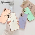 thumbnail image 2 of Funda de teléfono con corazón de amor electrochapado para iPhone 14 13 12 11 Pro Max XR XS X 7 8 Plus SE 2020, funda protectora de TPU suave a prueba de golpes Tan Jianjun unisex, 2 of 2