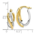 thumbnail image 2 of 10k Two-Tone Hinged hoop Gold Polished Twisted Hoop Earrings 19x9.5mm Wide Hoop Earring for Women, 2 of 2