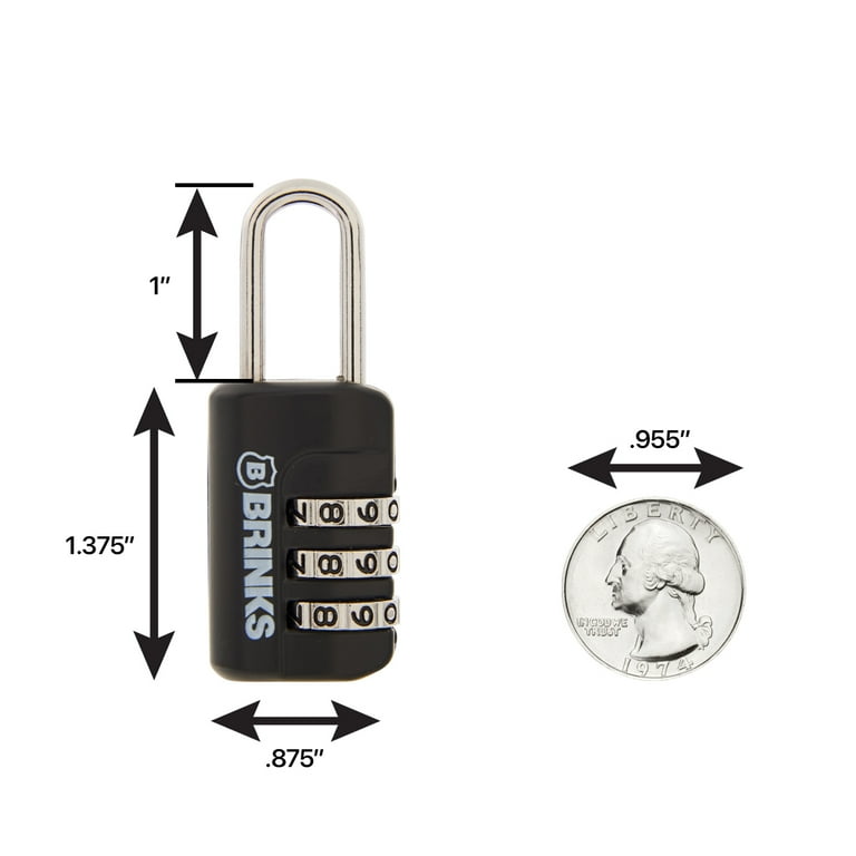 Brinks Zinc Diecast 22mm Combination Sport Padlock with 13/16in