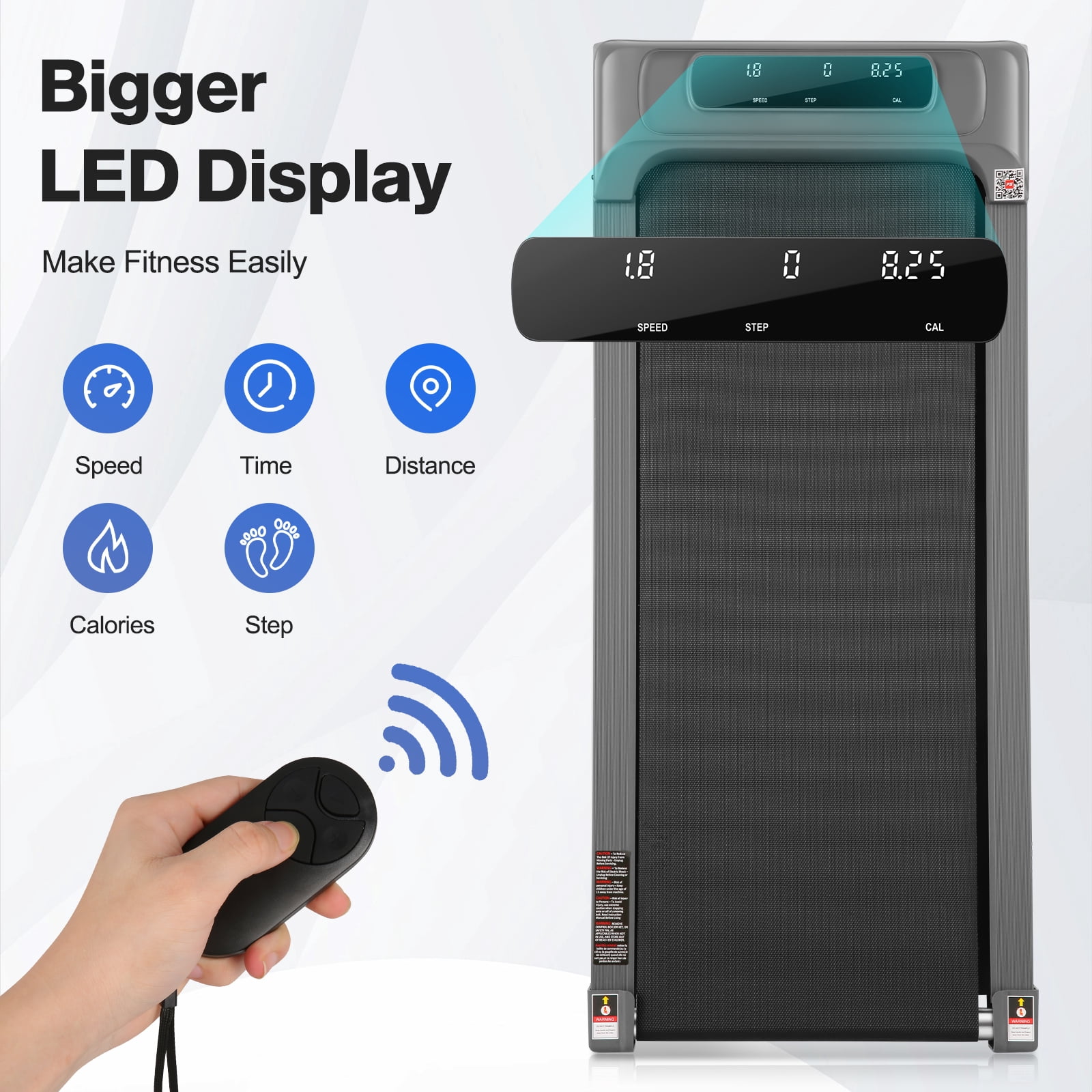 Walking Pad 300lb, Large Walking Area Under Desk Treadmill with Remote & App Remote Control for Home/Office Jogging Running