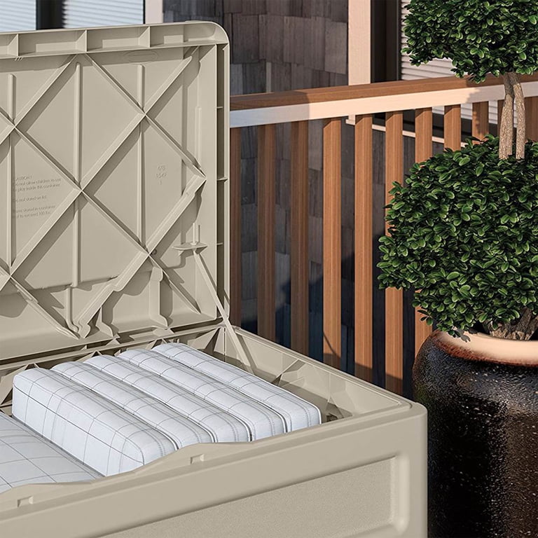 Suncast Large 73-Gallon Resin Outdoor Storage Bench & Garden Deck