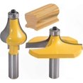 thumbnail image 1 of 2-Piece Handrail Router Bit Set with 1/2" Shank for Staircase and Ramp Molding Projects, 1 of 2
