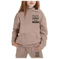 thumbnail image 2 of Kiijoy Little Girls Sweatsuit Letter Print Casual Hoodie and Jogger Pants Outfits, 2 of 4