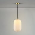thumbnail image 4 of Globe Electric 1-Light Matte Brass Pendant Lighting with Ribbed Opal Glass Shade, 4 of 8