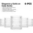 thumbnail image 4 of Juego de 6 Vasos de Vidrio con Textura de Perlas, Copas de Cristal 280ml (9.5oz) Resistentes al Calor, Diseño Antideslizante para Agua, Jugo, Whisky y Cócteles, Apto para Lavavajillas, 4 of 18
