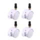 thumbnail image 1 of Ruedas giratorias Uxcell de 1.5 pulgadas con cuello de agarre, ruedas de muebles blancas con freno, 4 piezas, 1 of 4