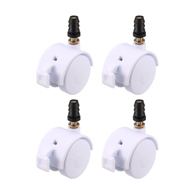 Ruedas giratorias Uxcell de 1.5 pulgadas con cuello de agarre, ruedas de muebles blancas con freno, 4 piezas
