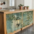 thumbnail image 6 of Spring Leaves Tier Curtains 24 Inch Length, Oil Light White Flowers Country Vintage Green Cafe Short Curtains for Bathroom Over Sink, Small Kitchen Curtain Light Filtering Drapes 2 Panels 27.5"Wx24"L, 6 of 8