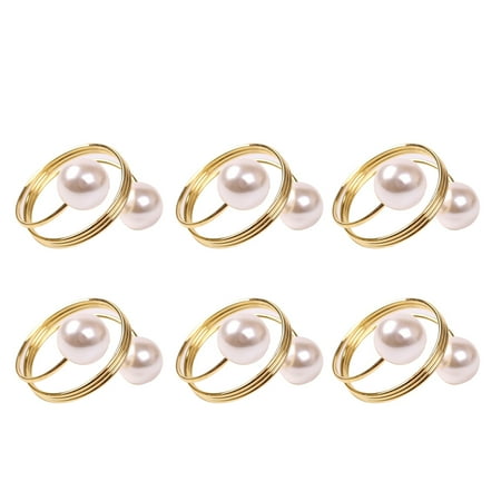

CHAOMA 6PCS Napkin Buckle Hoop Napkin Rings Circle Serviette Holder for Wedding Hotel Supplies Table Decoration