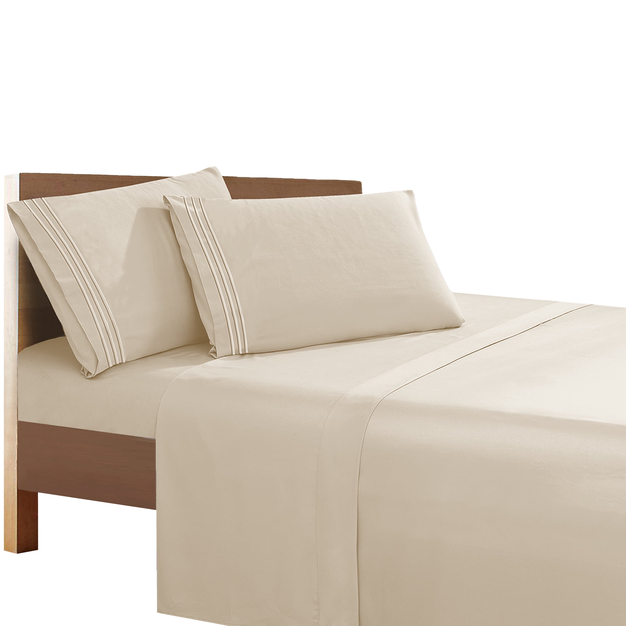 Super Breathable Soft Sheet set, 1500 Series Vibrant Colors, King, Cream