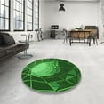 thumbnail image 4 of Ahgly Company Machine Washable Indoor Round Transitional Deep Emerald Green Area Rugs, 5' Round, 4 of 7