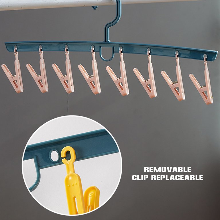 solacol Hanger Clips for Plastic Hangers Color Drying Rack Windproof Buckle  Fixed Shrink-Clothes-Pole Hanger Non-Slip Silicone Fixed Clip Windproof