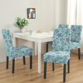 thumbnail image 2 of Marine Fish and Coral Pattern Dining Chair Covers Set of 4, Stretch Washable Polyester Slipcovers, Removable Seat Protector for Coastal or Beach Use, 2 of 7