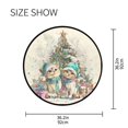 thumbnail image 5 of 36.2 Inch Round Floor Mat Merry Cat Christmas Tree Carpet Decor Rug for Living Room Bedroom, 5 of 6