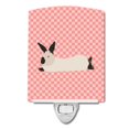 thumbnail image 1 of Carolines Treasures BB7967CNL California White Rabbit Pink Check Ceramic Night Light, 1 of 1