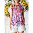 thumbnail image 2 of Asyoly Womens Tops Summer Casual Sleeveless Shirts Loose Fit V Neck T Shirts Floral Side Split Tanks, 2 of 7