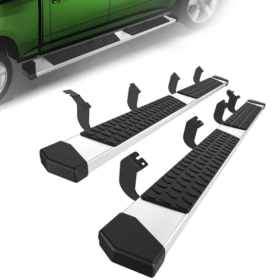 6" Running Boards for 2022-2026 Toyota Tundra Crew Max Cab, Black Textured Aluminum Nerf Bars