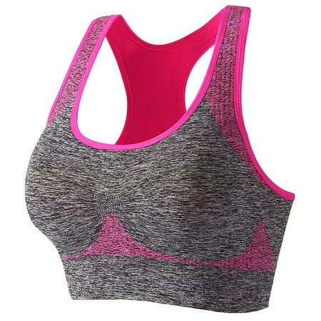 Elainilye Fashion Wireless Bras For Women Sports Bra Fitness Running Shockproof Yoga Tank Top Wirefree Comfort Training Bra Pink