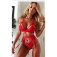thumbnail image 4 of Conjunto de lencería sexy de 3 piezas con escote en V profundo y tirantes en la cadera, estilo europeo y americano, 4 of 6
