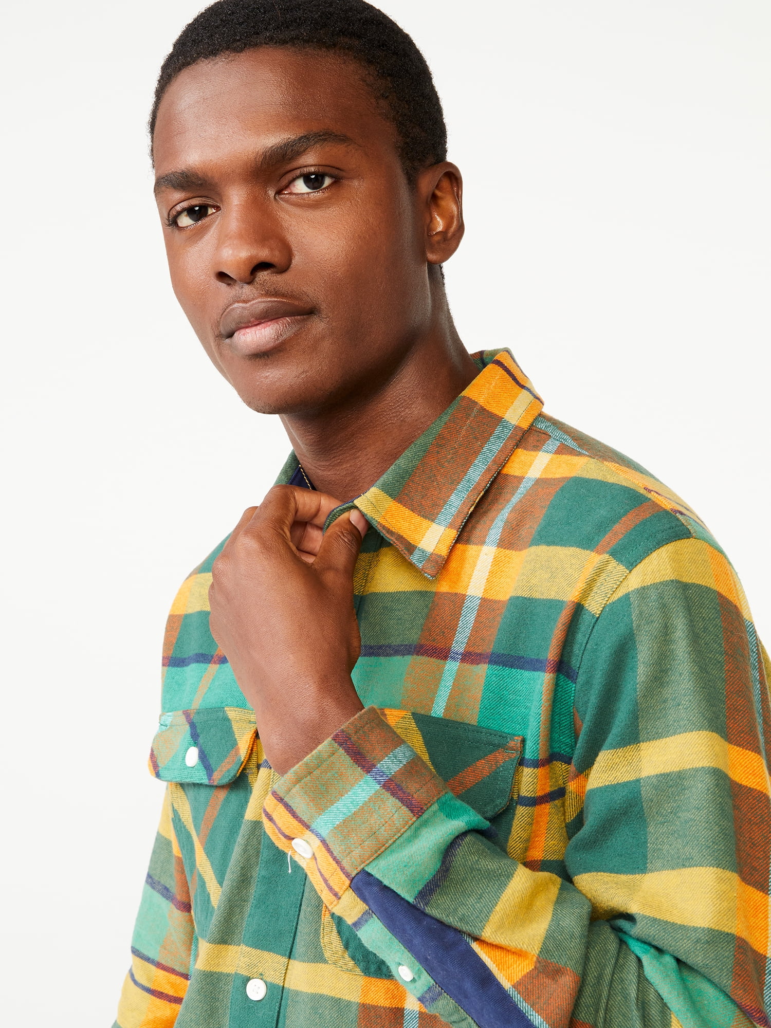 Free Assembly Men's Vintage Inspired Flannel Shirt