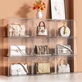 thumbnail image 2 of Estante de almacenamiento y organización de bolsas, compartimento para perfumes, vitrina para el hogar, a prueba de polvo, transparente, de lujo, famosa caja de almacenamiento de bolsas, 2 of 6