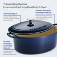 thumbnail image 6 of Tramontina Bestow 7-Quart Enameled Cast Iron Oval Dutch Oven with Lid, Gradated Cobalt, Oven-Safe, 6 of 11