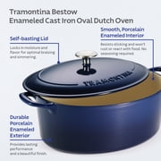 Tramontina Bestow 7-Quart Enameled Cast Iron Oval Dutch Oven with Lid, Gradated Cobalt, Oven-Safe