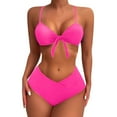 thumbnail image 1 of Traje de Baño de Dos Piezas para Mujeres Sólido Strappy Back Set, Traje de Baño con Pantalones Cortos para la Playa Y la Piscina, 1 of 5