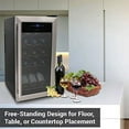 thumbnail image 3 of NutriChef PKCWC15 - Wine Chilling Refrigerator Cellar - Touch Button Control with Air Tight Seal, Contains Placement for Standing Bottles (15 Bottle Storage Capacity), 3 of 8