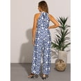 thumbnail image 3 of DARING DIVA Women's Casual Sleeveless Boho Wide Leg Jumpsuit L Blue, 3 of 6