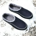 thumbnail image 6 of Men's Warm House Slippers Cozy Moccassin Slippers for Men Non-Slip House Shoes Comfy Bedroom Suede Slippers with Rubber Sole Indoor Outdoor, 6 of 15