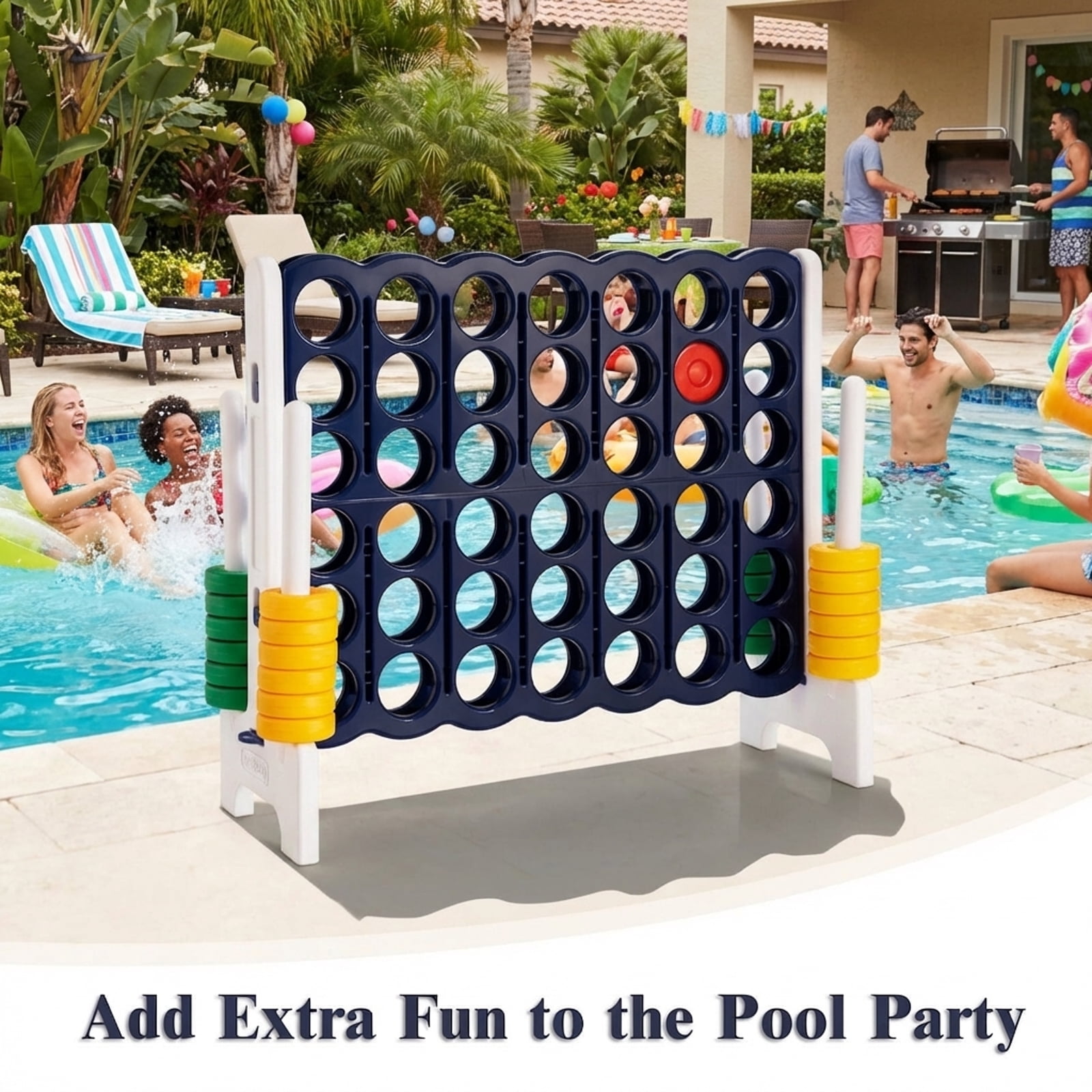 Redsmile 4-to-Score 4 in A Row Giant Game Set for Kids Adults Family Fun Multicolor - Outdoor Backyard Lawn Party Game for Kids Adults