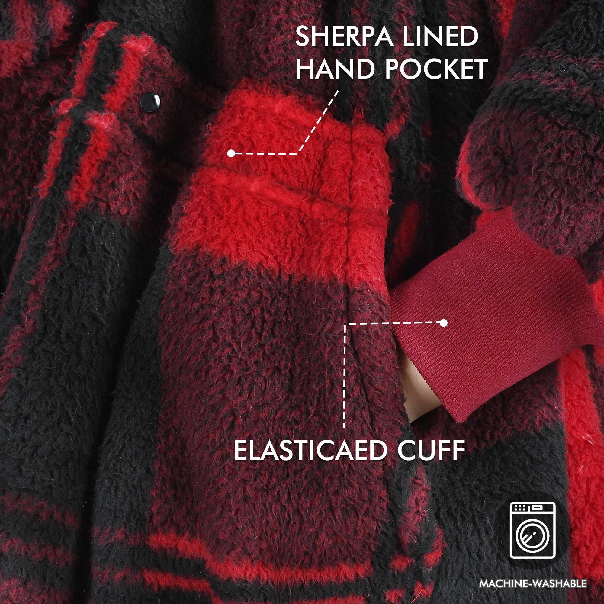 Tirrinia Oversized Blanket Hoodie, Wearable Fluffy Sherpa Blanket, Cozy Sweatshirt Blanket Gift for Adult Women Men Girlfriend, Black Plaid