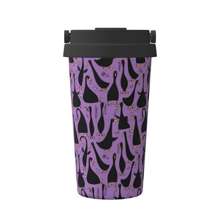 

Qekee Funny Goose Print Insulated Coffee Mug Coffee Tumbler Cup Thermos Mug Water Bottle with Handle & Flip
