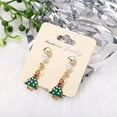 thumbnail image 2 of Pendiente de botón navideño - Regalos navideños de festivas navideñas para mujeres, , niñas, preciosos pendientes colgantes corazón árbol de navidad 3pcs, 2 of 8