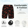 thumbnail image 3 of Logiee Red Hot Chili Print Men's Swim Trunk,Quick Dry Board Shorts ,Men's Swim Trunks with Compression Liner, Bathing Suits with Pockets-XX-Large, 3 of 6