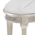 thumbnail image 3 of Nive 24 Inch Oval Vanity Stool Ivory Chenille Encrusted Faux Diamond - Saltoro Sherpi, 3 of 5