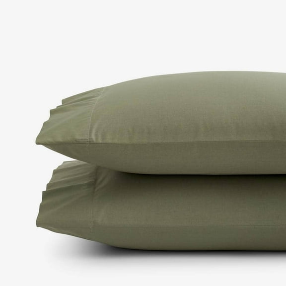 Company Cotton Olive Green Cotton Percale Standard Pillowcase (Set of 2)