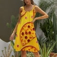thumbnail image 3 of Ladies' Summer Dress Beach Sleeveless Fun Pizza T-shirt Vest Sun Skirt, 3 of 8