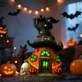 thumbnail image 4 of Dserhfy Halloween Witch House Statue with LED Light Magical House Resin Figurine Sculpture Home Office Desktop Decoration Ornament, 4 of 8