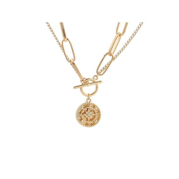 Gargantilla Cadena JShteea Aleación Adorno Collar Cadena Gruesa Unisex A La para Regalo
